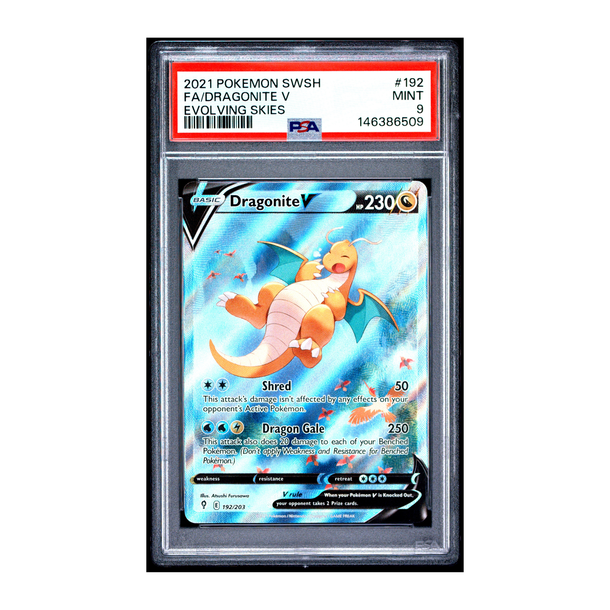 Dragonite V #192 Evolving Skies PSA 9
