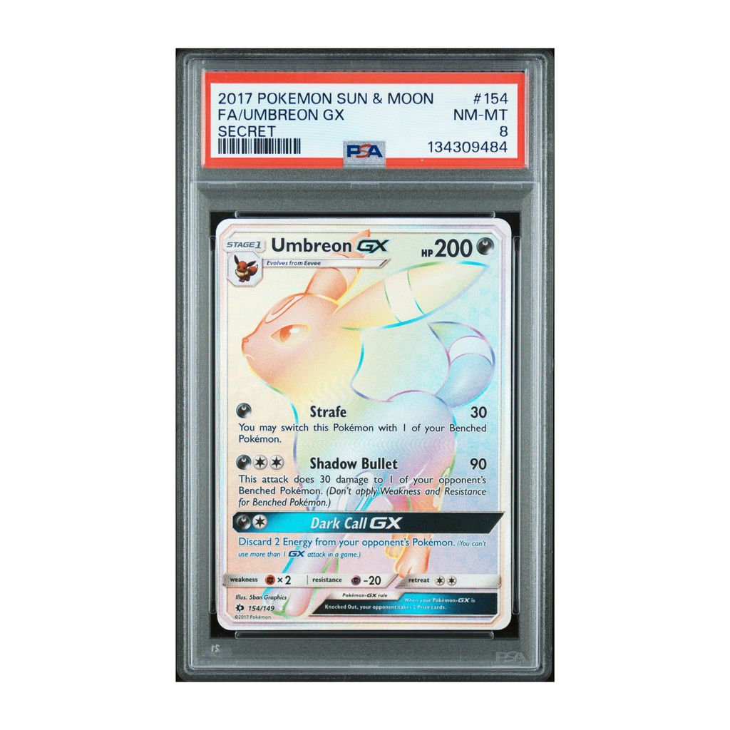 Umbreon GX #154 Sun & Moon PSA 8