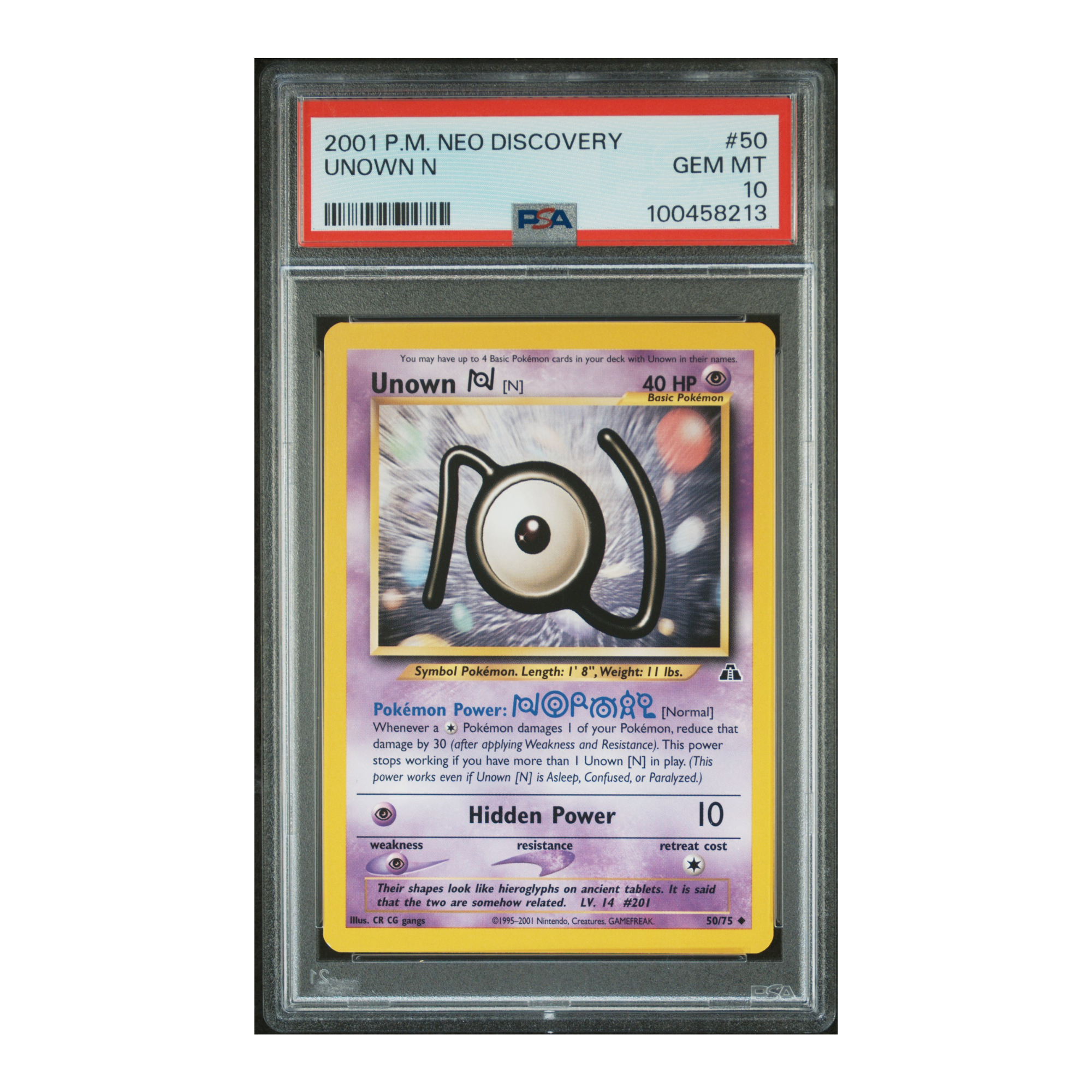 Unown N #50 Neo Discovery PSA 10