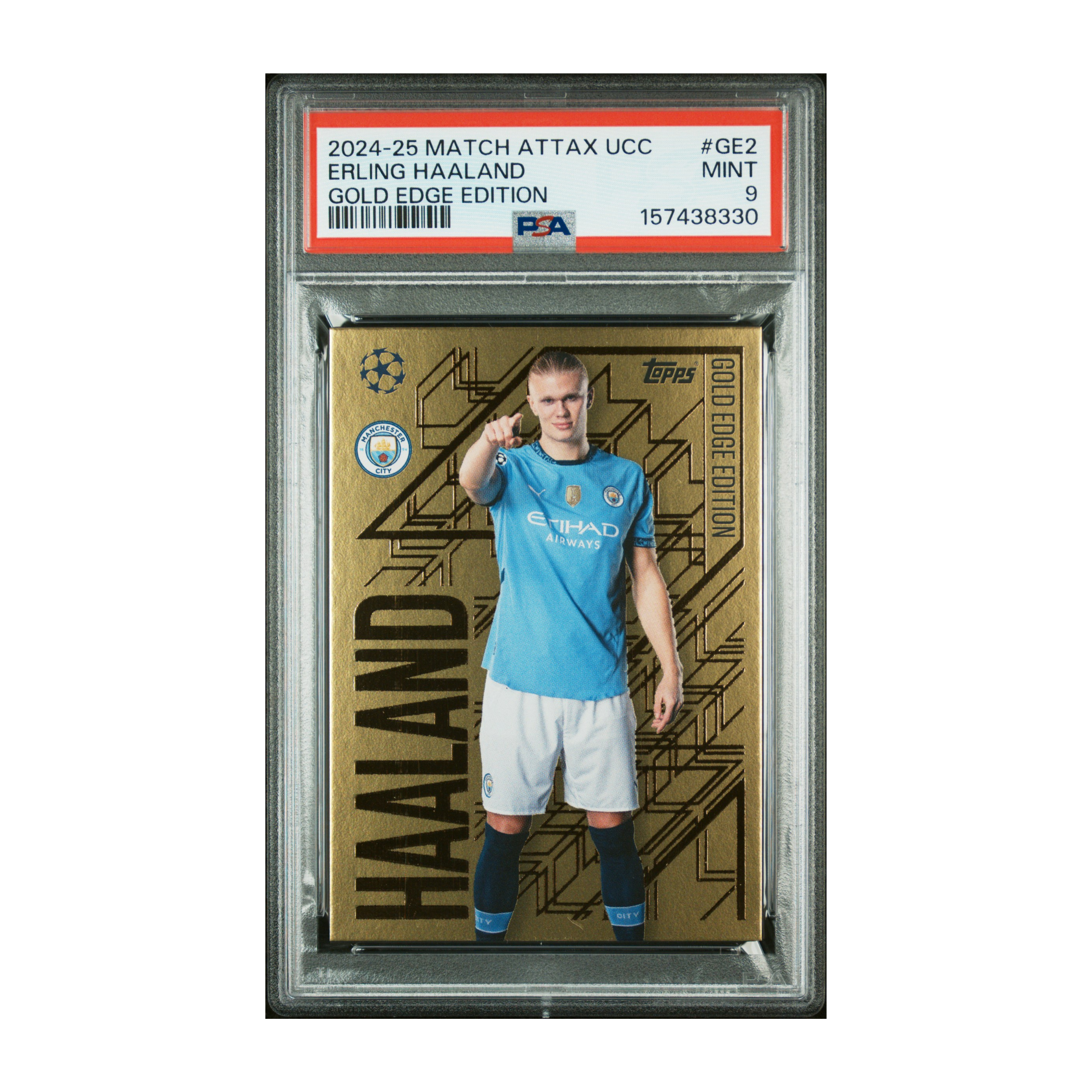 Erling Haaland #GE2 Match Attax 2024-25 Gold Edge Edition PSA 9