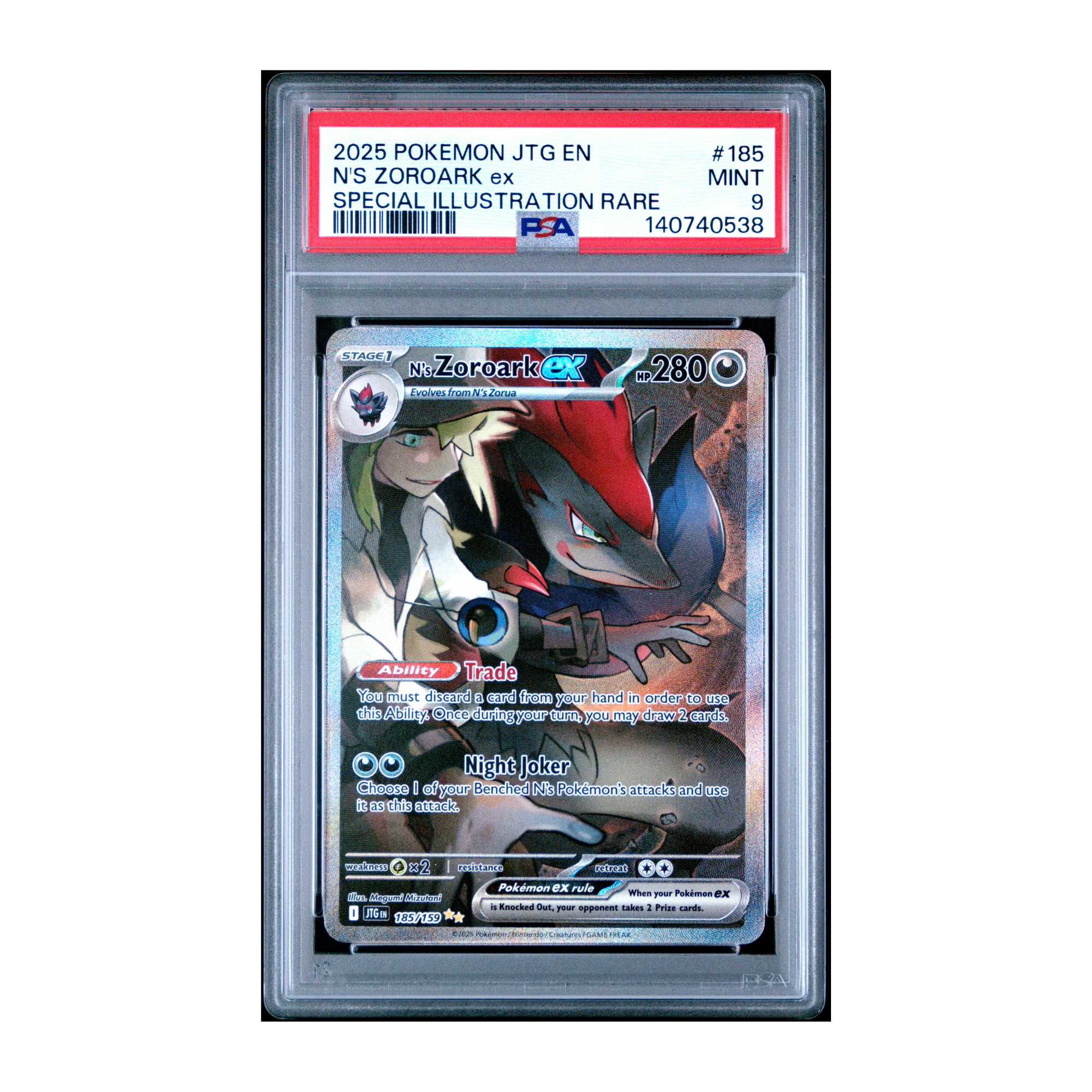 N'S Zoroark EX #185 Journey Together PSA 9