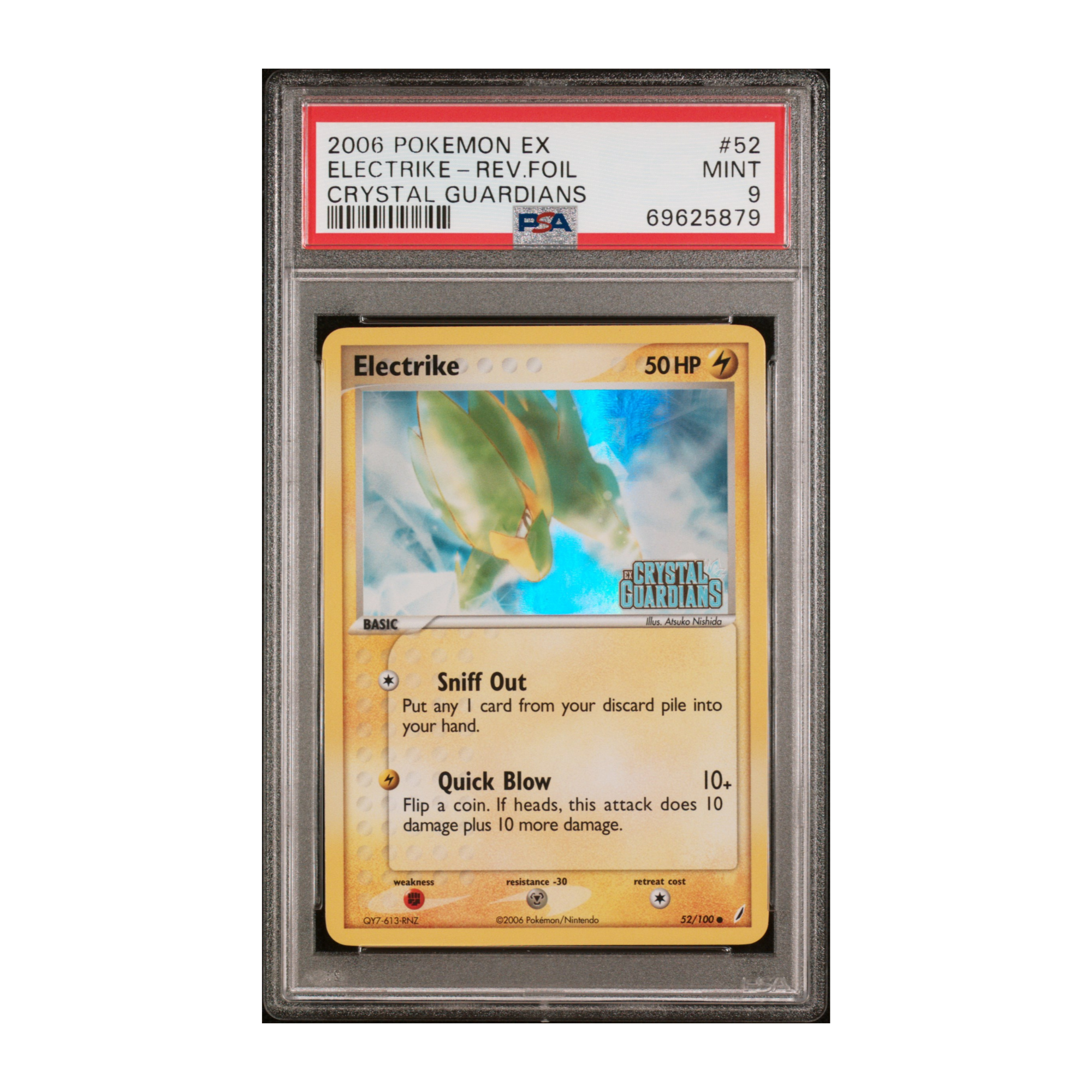Electricke #52 Crystal Guardians Reverse Holo PSA 9