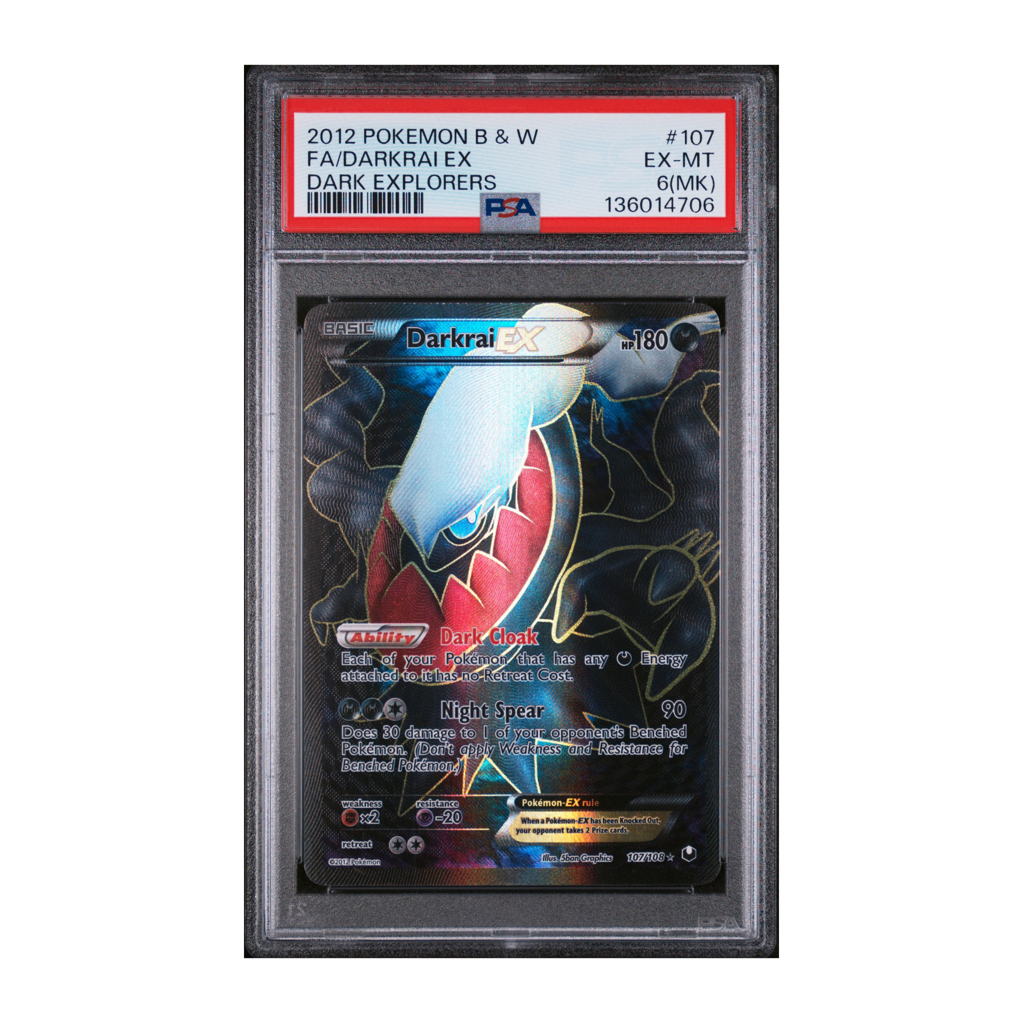 Darkrai EX #107 Dark Explores PSA 6