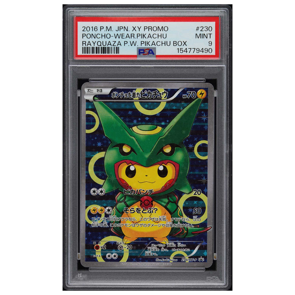 Poncho Pikachu Rayquaza 230 PSA 9